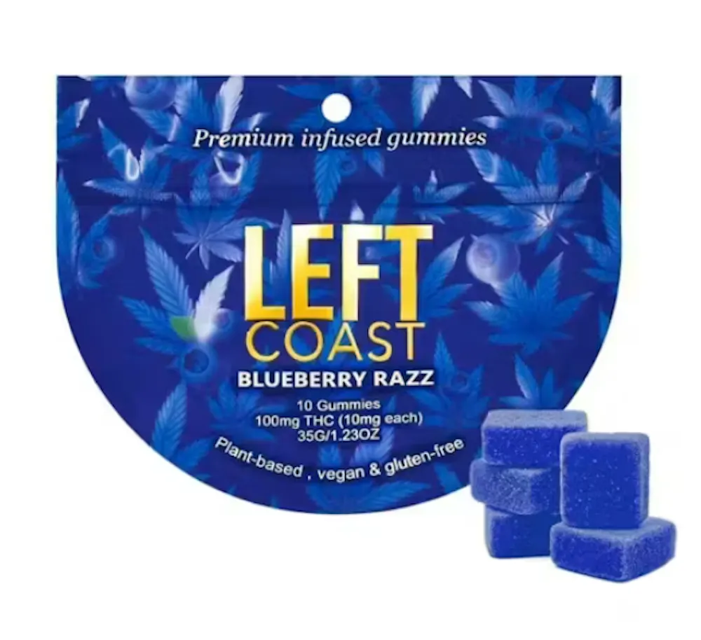 Product Gummies | Blueberry Razz | 100mg | Left Coast