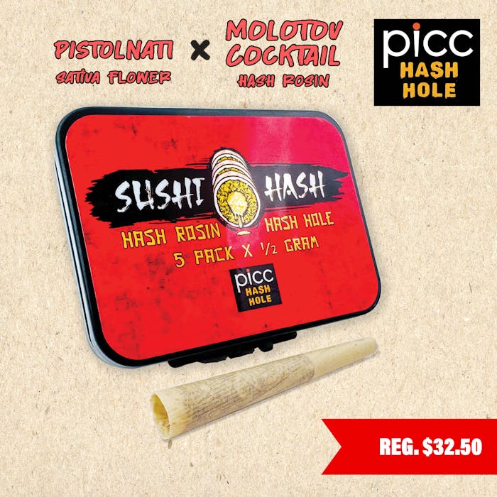 Product Sushi Hash - Pistolnati x Molotov Cocktail - 2.5g - 5pk - Infused Prerolls