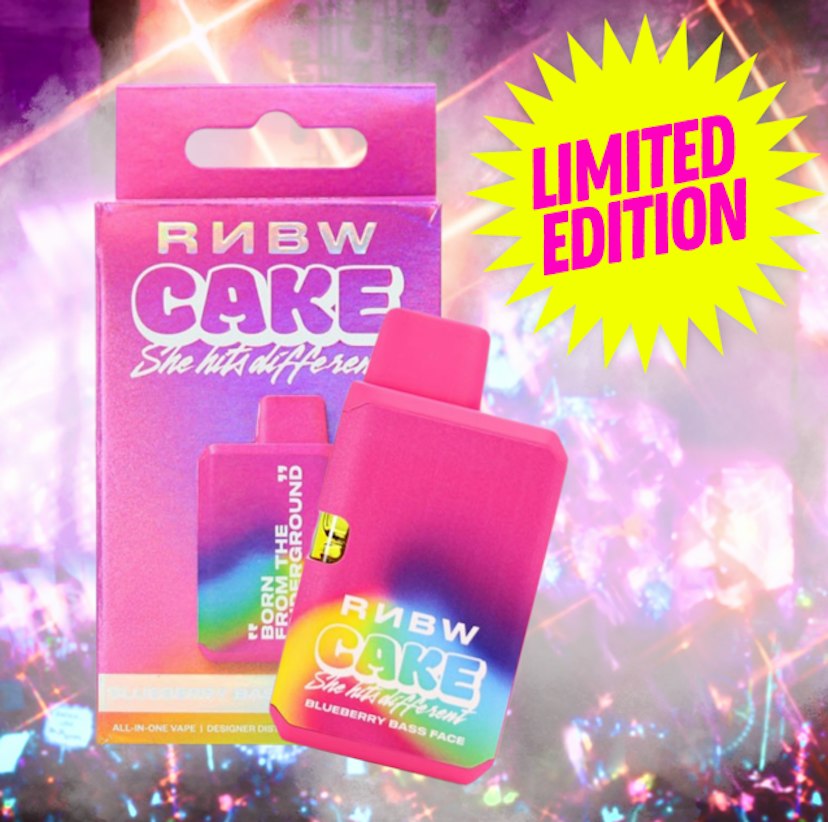 Cake RNBW - Blueberry Bass Face AIO Designer Distillate Indica