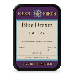 Infused Live Resin Blue Dream | 1/2 Gram Joints | 5pk