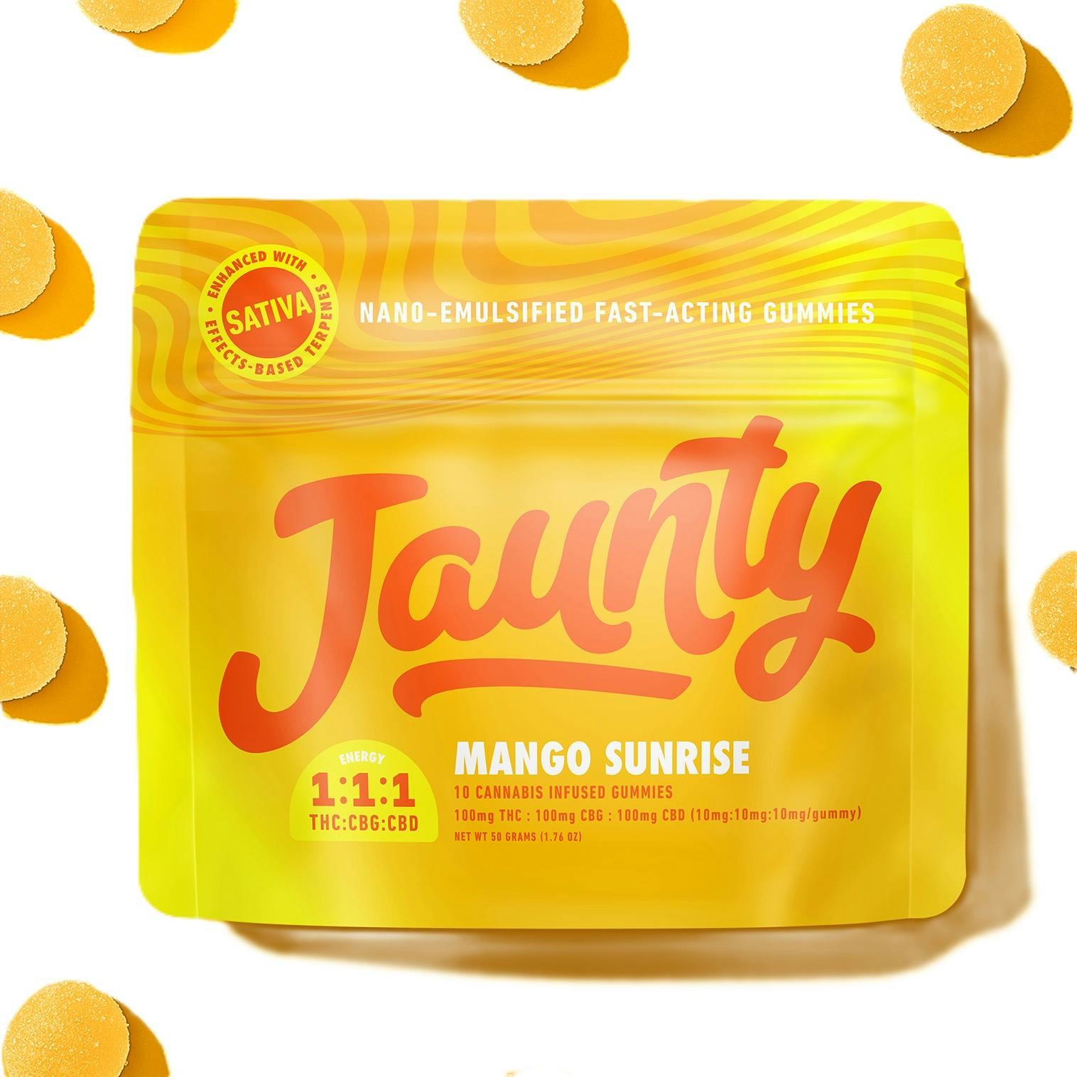 Mango Sunrise Gummies | 1:1:1 | THC:CBG:CBD |100mg | 10pk-2