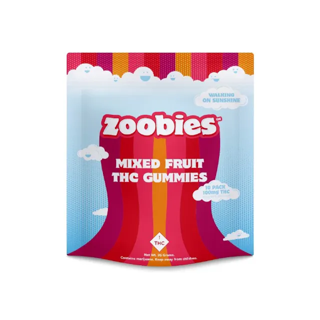 Zoobies Gummies Mixed Fruit Indica 10pk/100mg (2.8g)