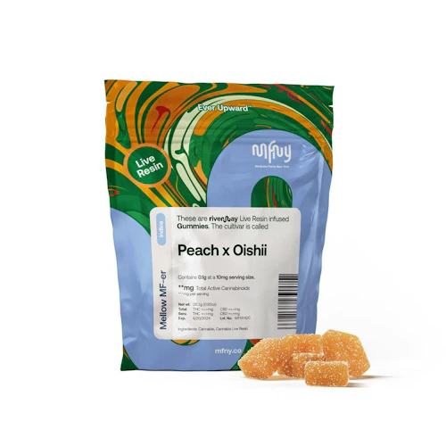 MFNY - 100mg Live Resin Gummies - Peach x Oishii