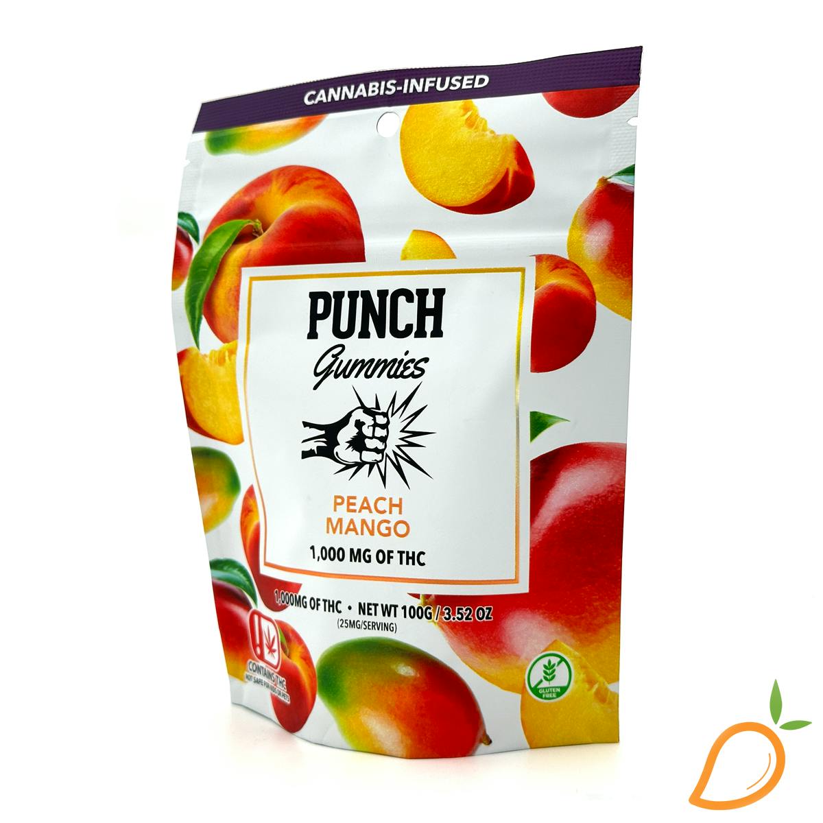 1000mg Peach Mango Gummies Punch Edibles | Mango Cannabis Bixby