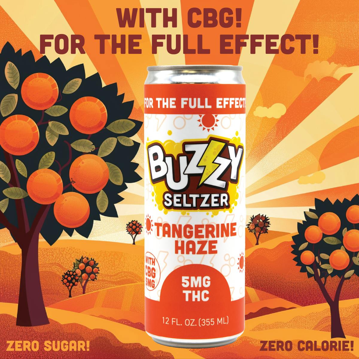 Photo of Buzzy Seltzer – Tangerine Haze (w/ CBG) – 5mg