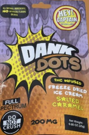 Hey Captain | Dank Dots Freeze Dried Ice Cream - 200mg - Salted Caramel