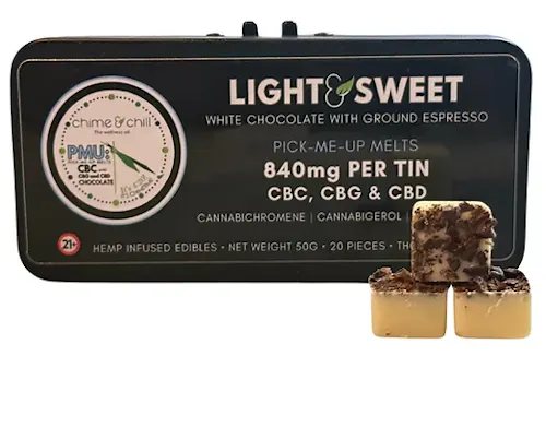 Chime & Chill | Chocolate Pick-Me-Up | CBG:CBC:CBD | THC Free | 20 pcs |-active