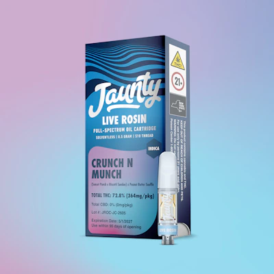 Jaunty - .5g Live Rosin Cart - Crunch N Munch - CARTRIDGES by Jaunty at King of Budz