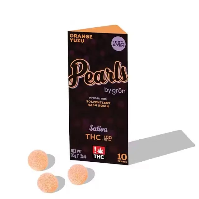 Grön Gron ROSIN Pearls Orange Yuzu 10pk/100mg (sativa, live rosin gummies, 2.8g)