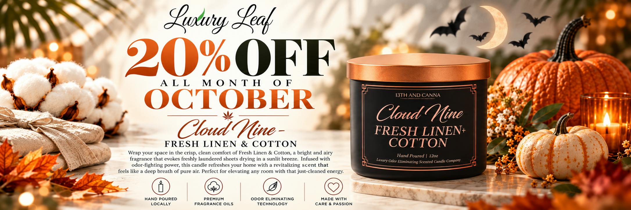 Luxury Leaf 13th and Canna Candles