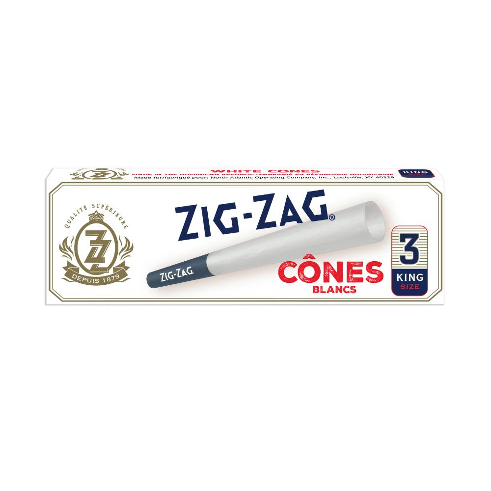 Zig zag - cones - king size - 3pk - white