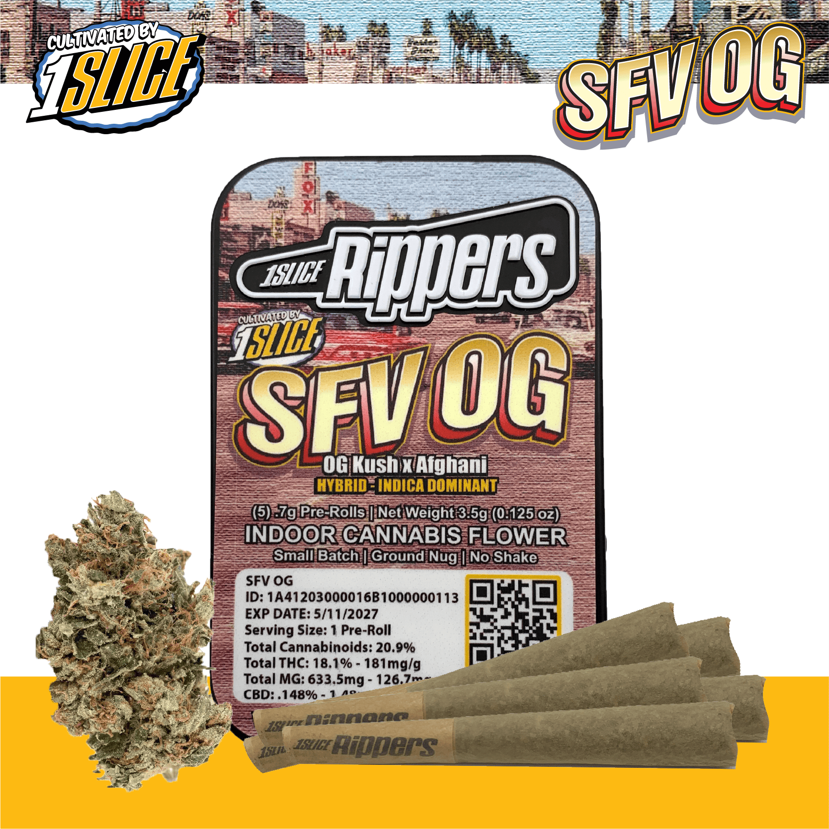 パリーパリー　斑入り　US株　希少株 1Slice | 5 Pack Ripper | SFV OG | 3.5g - NICKLZ New York | Shop