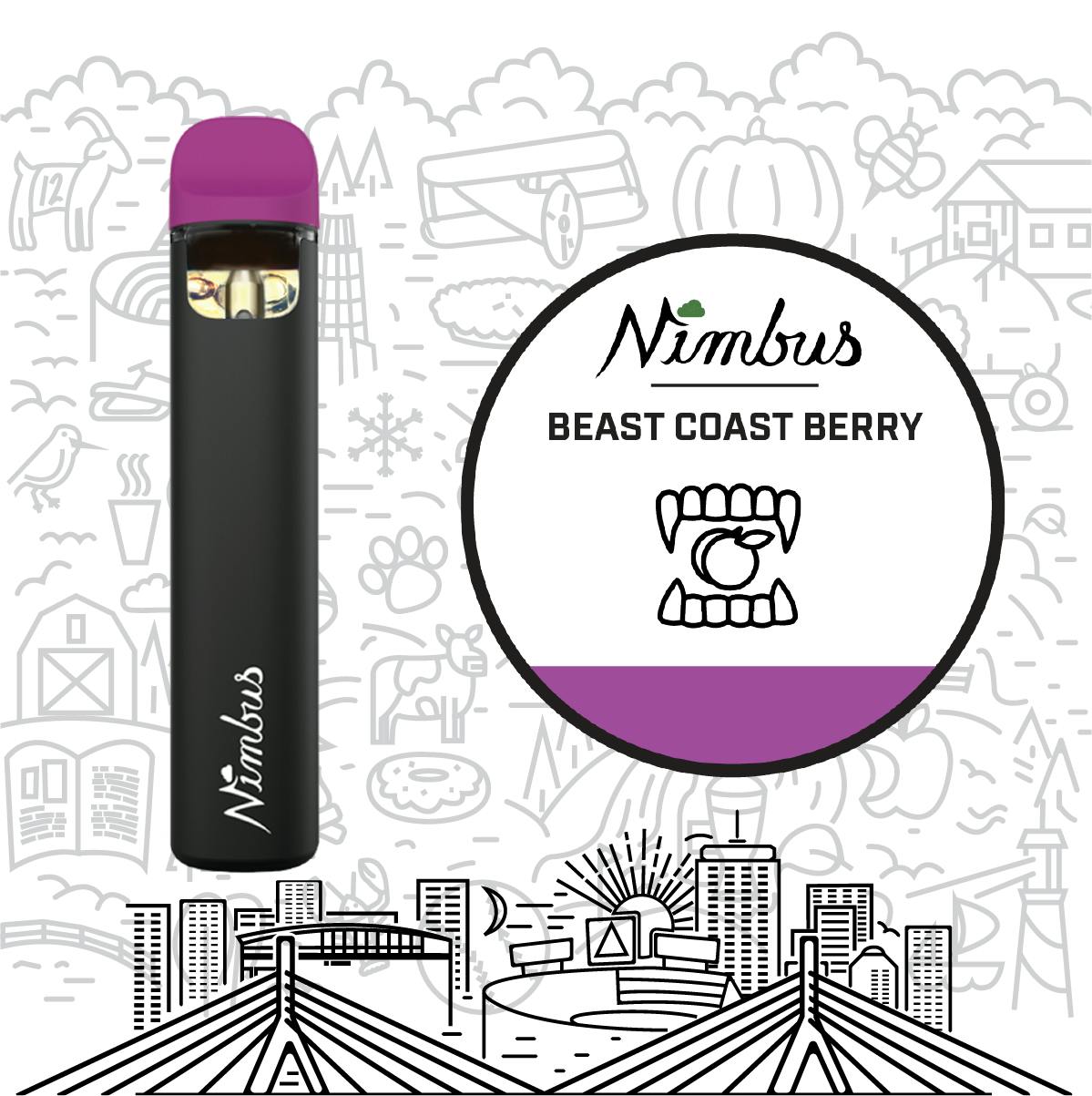 Buy Nimbus Beast Coast Berry | Disposable Vape | 1g for Sale