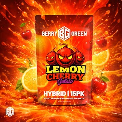 Berry Green BERRY GREEN | LEMON CHERRY GELATO | INFUSED PRE-ROLLS | 15 x 1G HYBRID — PRE_ROLLS