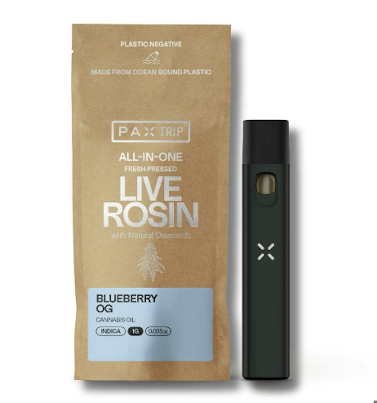 Photo of PAX Blueberry OG 1g Disposable (Live Rosin)