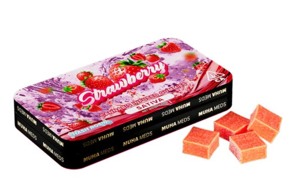 Product: Strawberry | 20mg x 10pk | Hash Rosin Infused | Muha Meds