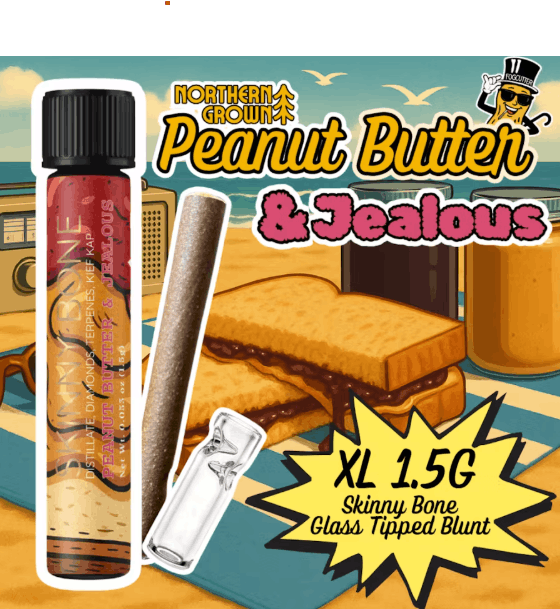 Product: Skinny Bone | Peanut Butter & Jealous | Diamond Infused Blunt - 1.5g