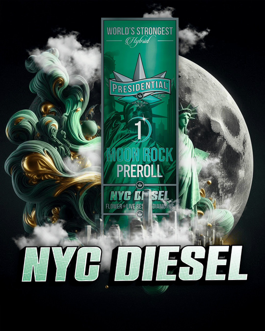 Presidential - 1g Moon Rock Infused Preroll - NYC Diesel