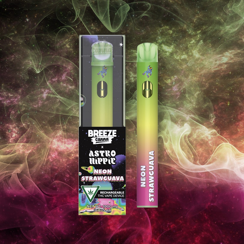 Astro Hippie X Neon Strawguava - x Collab 1g PLUS Vape Device - BREEZE Canna