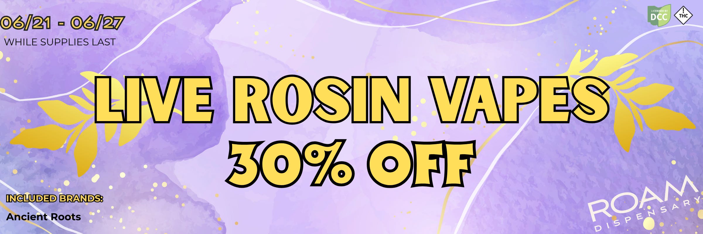30% off live rosin vapes ancient roots