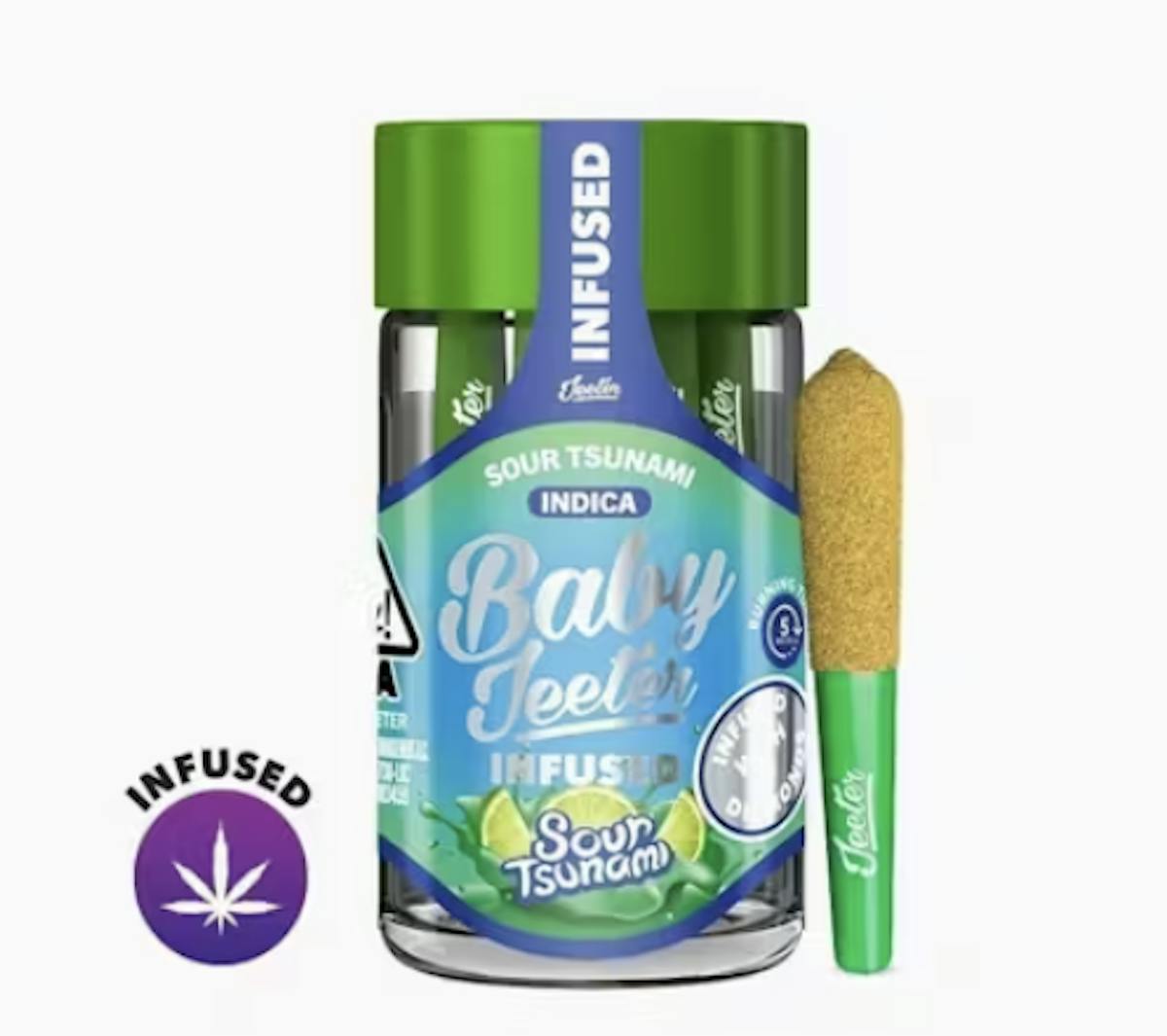 Photo of Baby Jeeter Sour Tsunami 0.5g 5pk Infused Prerolls
