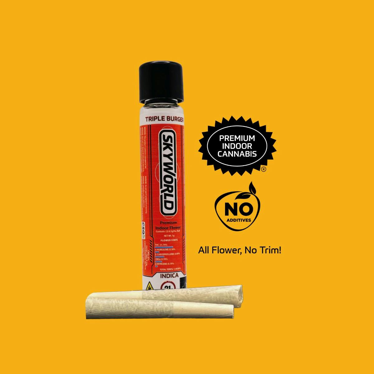 Skyworld - 2 Pack .5g Prerolls - Triple Burger