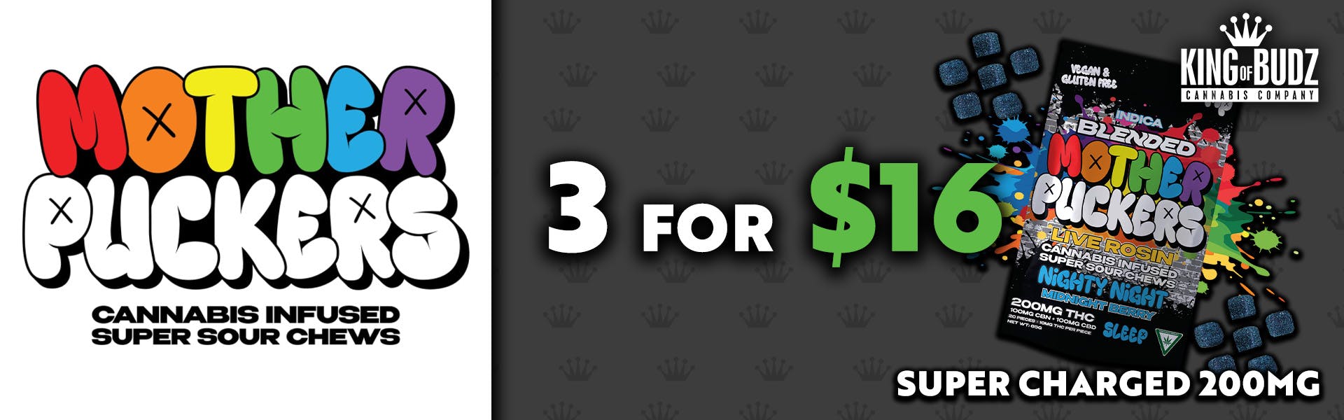 Mother Puckers SUPER CHARGED 200mg - 3 for $16