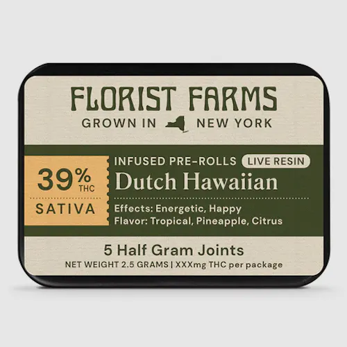 Florist Farms Dutch Hawaiian Live Resin Infused Preroll .5g 5pk-1