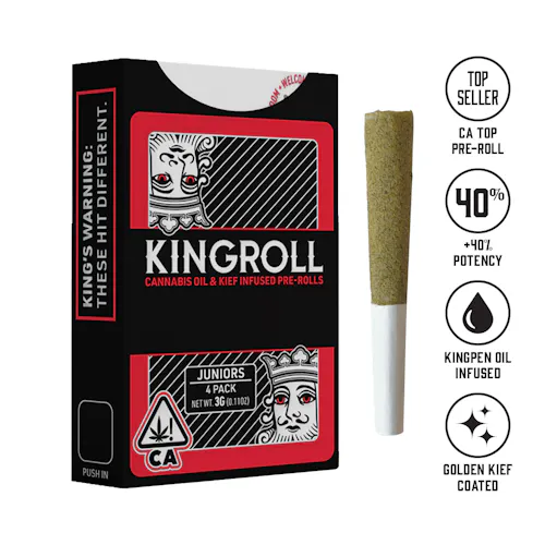 Kingroll Jrs: O G Kush x Northern Lights – 3g Infused Preroll – Indica-active