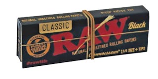 RAW- Black Connoisseur King Size Slim w/tips