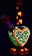 Victorian Valentines Day Glow in Dark Water Pipe 14mm F