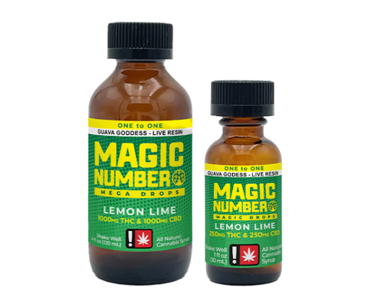 Magic Number 250mg 1:1 THC:CBD LEMON LIME Live Resin Magic Drops 1g ...