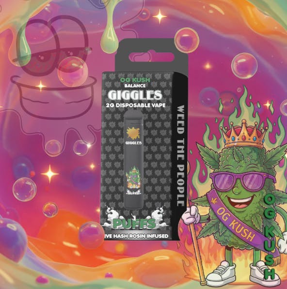 OG Kush | 2g | Disposable | Live Hash Rosin Infused | Giggles | Bloom City  Club - Ypsilanti