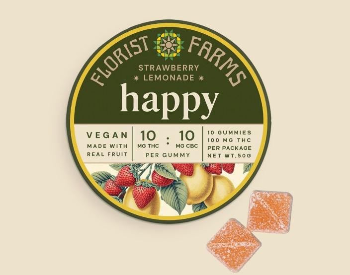 Florist Farms Edible Gummies Strawberry Lemonade 1:1 (THC:CBG)