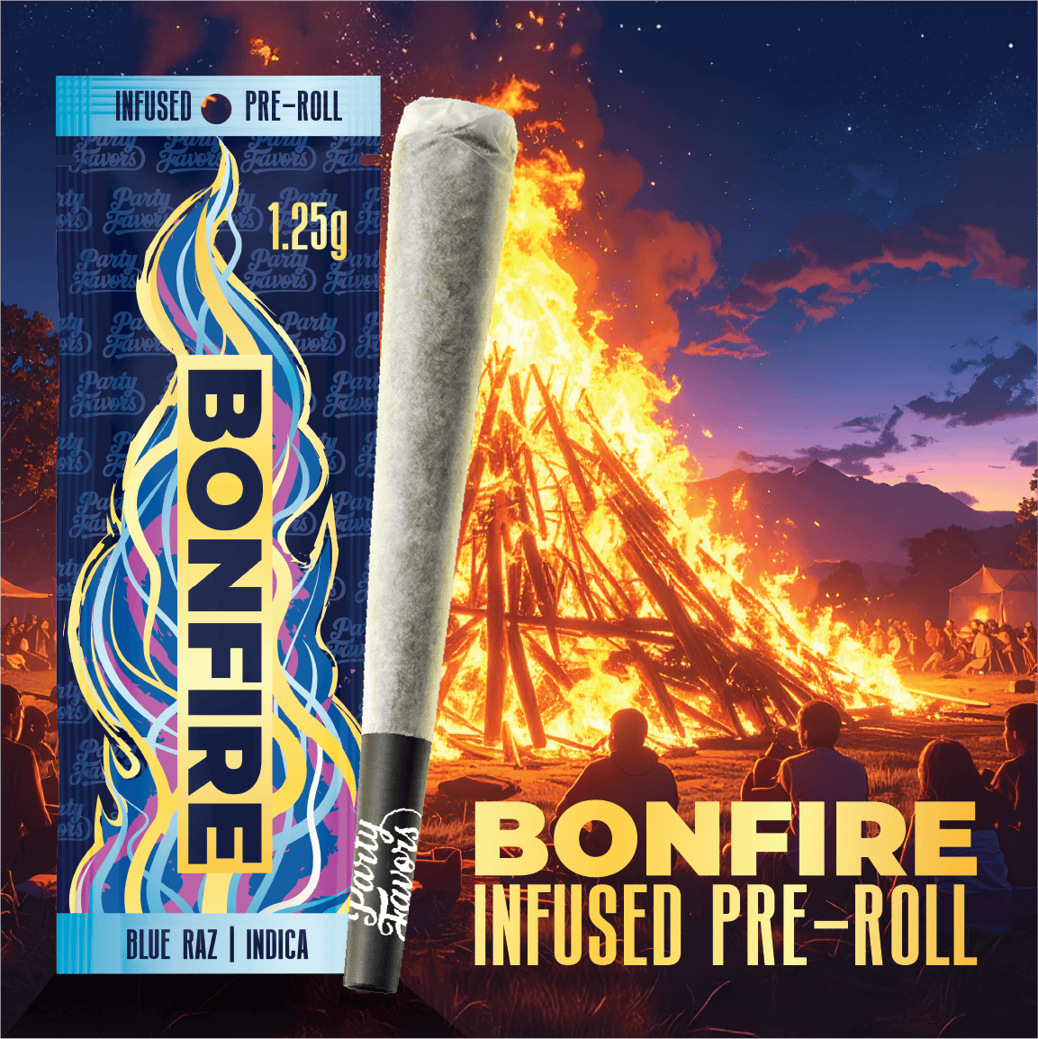 Party Favors PARTY FAVORS | BLUE RAZZ | INFUSED PRE ROLL INDICA — PRE_ROLLS