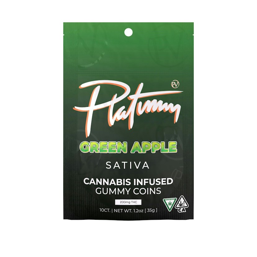 PLATINUM VAPE | 200MG GUMMIES | GREEN APPLE (SATIVA)