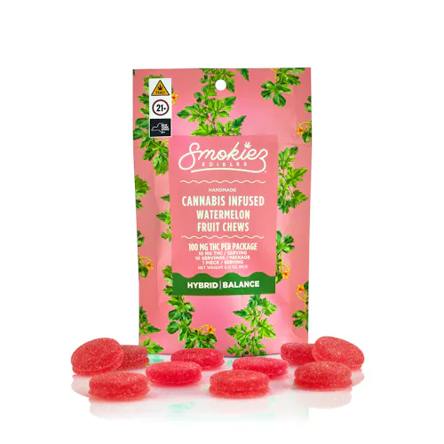 Smokiez Watermelon Fruit Chews 10mg 10pk-1