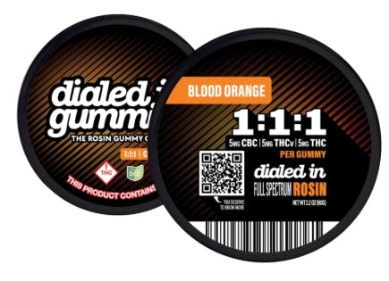 Blood Orange Focus Live Rosin Gummies 1 1 1 Cbc Thcv THC 20 X
