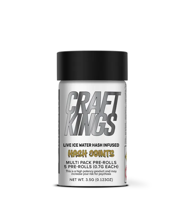 Craft Kings Ice Water Hash Infused Pre-Roll Pack Fruit Stand 5pk/3.5g (hybrid, infused pre roll packs)
