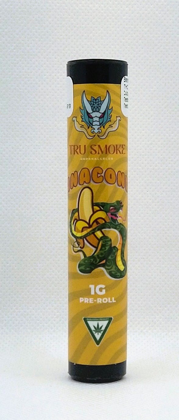Product: Tru Smoke | Banana Conda | Premium Pre-roll | 1g | Sativa