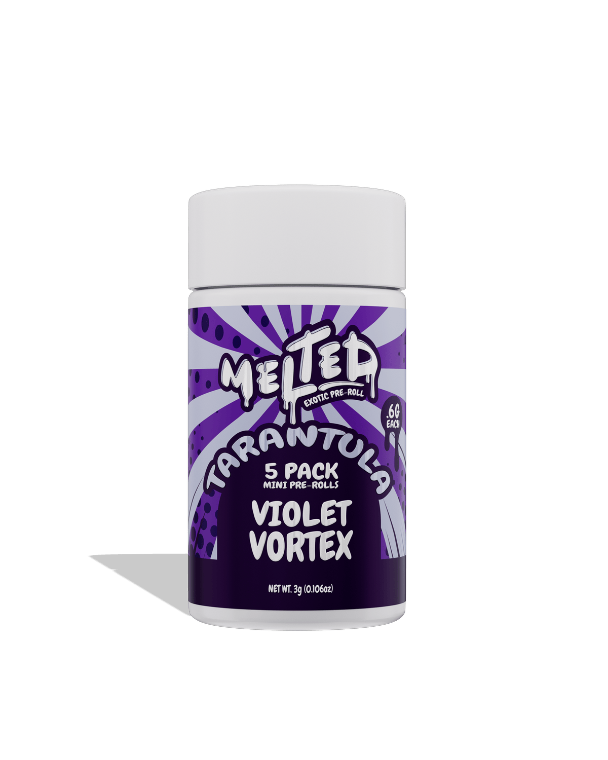 Product: Melted | Tarantula Pre-Roll 5-Pack - 3g - Violet Vortex