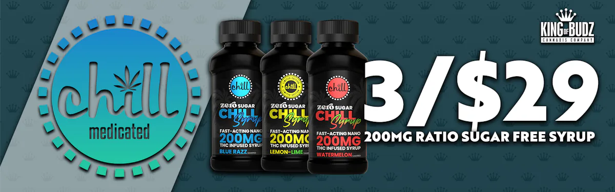 Chill Medicated - 200mg Ratio Sugar Free Syrup - 3 for $29