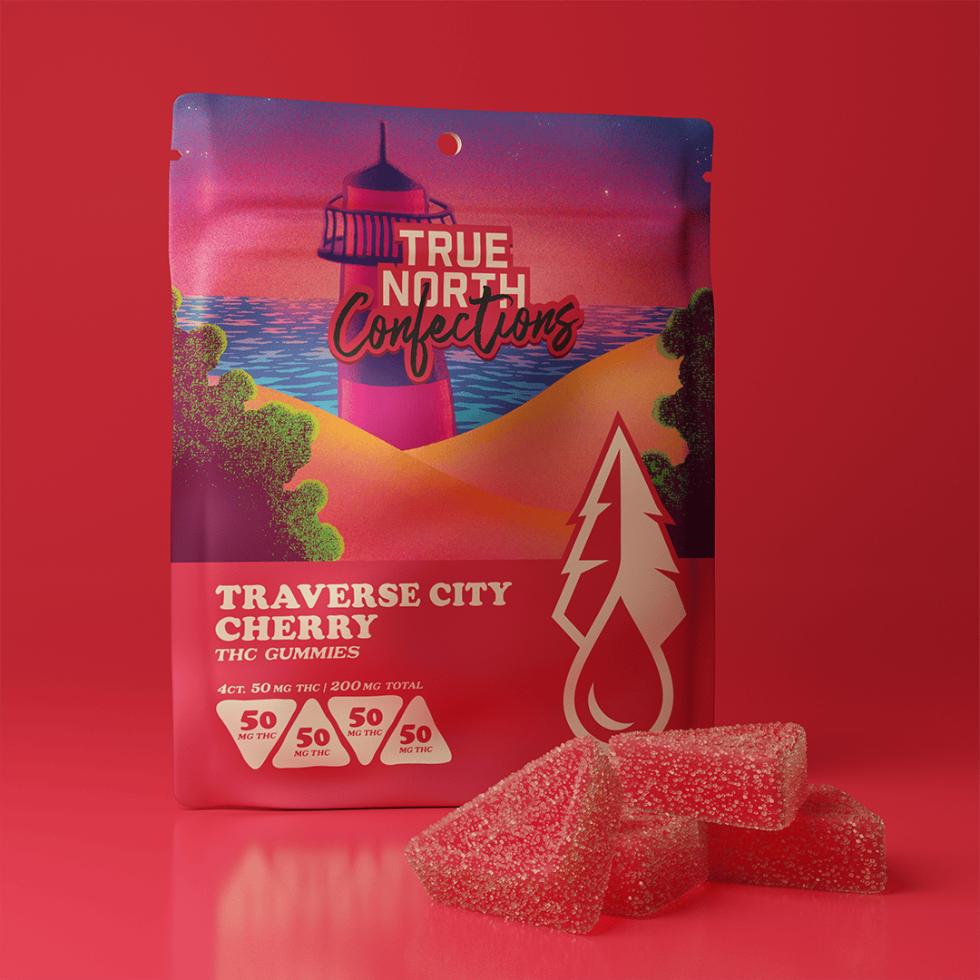 Product: True North Traverse City Cherry Gummies 4x50mg