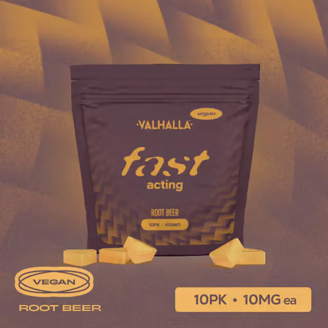 Valhalla Fast Acting Gummies Root Beer 10pk/100mg (indica, 2.8g)