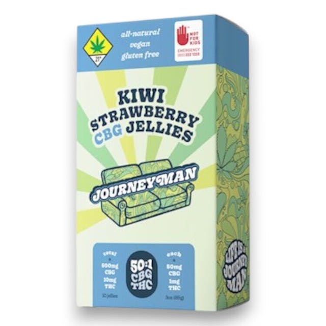 J-510KSJG - Journeyman CBG Kiwi Strawberry Jellies (10mg THC / 500mg CBG)