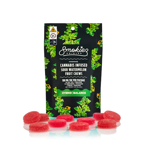 Smokiez | Sour Watermelon | 10mg/Gummy | 10pk-1