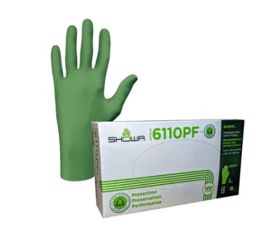 Showa Biodegradable Nitrile Gloves Powder Free 100 unit Large