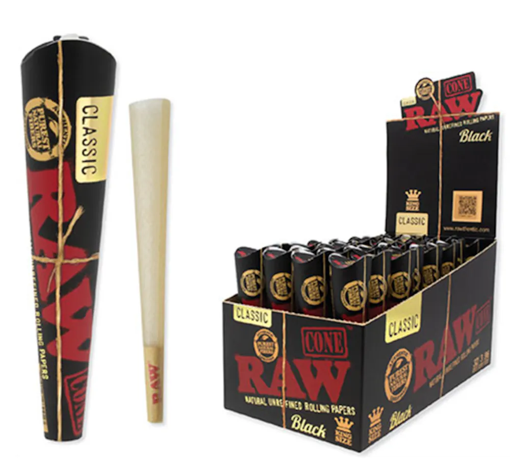 Product Raw - Classic Black Cones King Size - 3pk