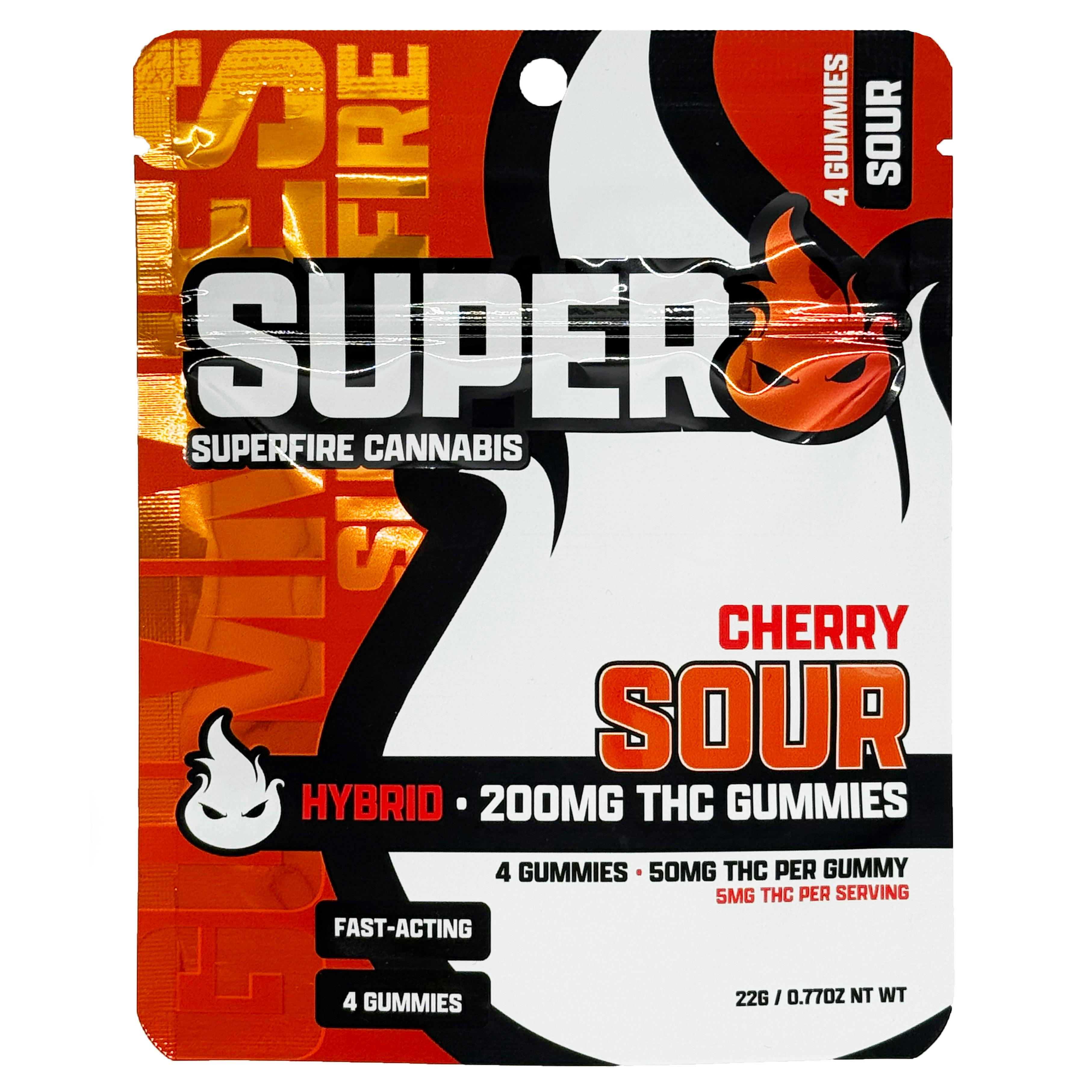 Superfire Sour Cherry Gummies 200mg Rec - Exclusive Cannabis Michigan