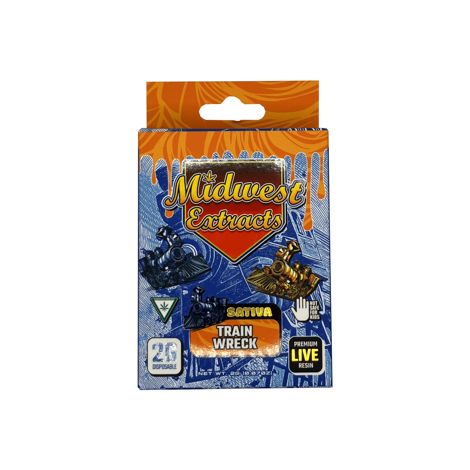 Product: Midwest Extracts | Live Resin Disposable - 2g - Trainwreck